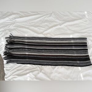 Roundtree & Yorke Men's Scarf - Black, Gray, and Brown Stripes